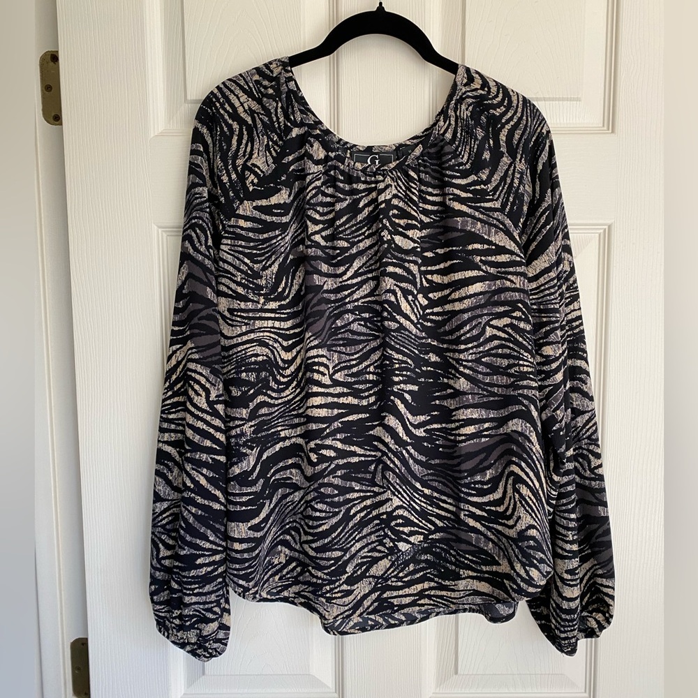 G by Giuliana Zebra Print Top